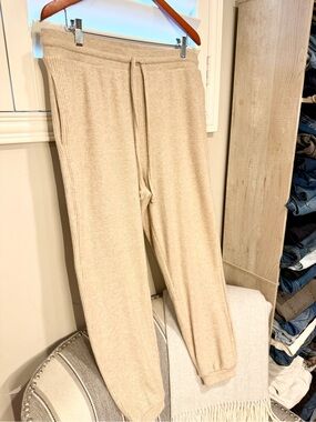 J. Crew Beige Ribbed Drawstring Joggers